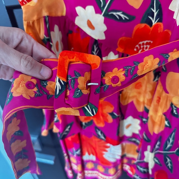 FARM Rio Pink Flowers Tapestry Mini Dress Small - Picture 8 of 11